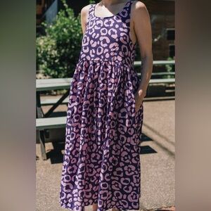 Nooworks Purple and Pink Leopard Print Dress